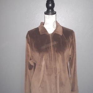 REBECCA MALONE BROWN VELOUR JACKET